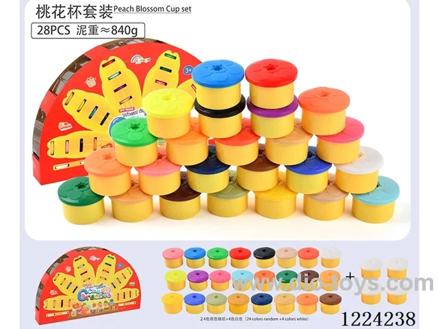 28 colors peach blossom cup colored clay set/28 colors 30g≈840g