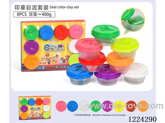 Stamp clay set/8 colors 50g≈400g