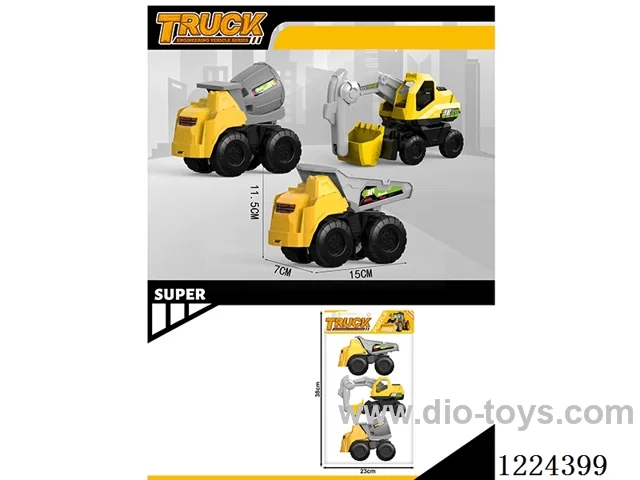 free wheel engineering vehicles 3PCS