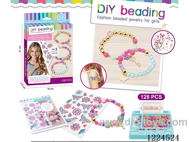 DIY Beads / Key Bracelet / Butterfly Tattoo Stickers