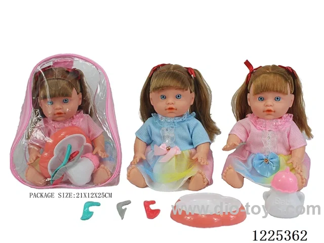 13 inch doll (2 mixes) with 4 voices IC + drinking and peeing + storage bag + cutlery bottle