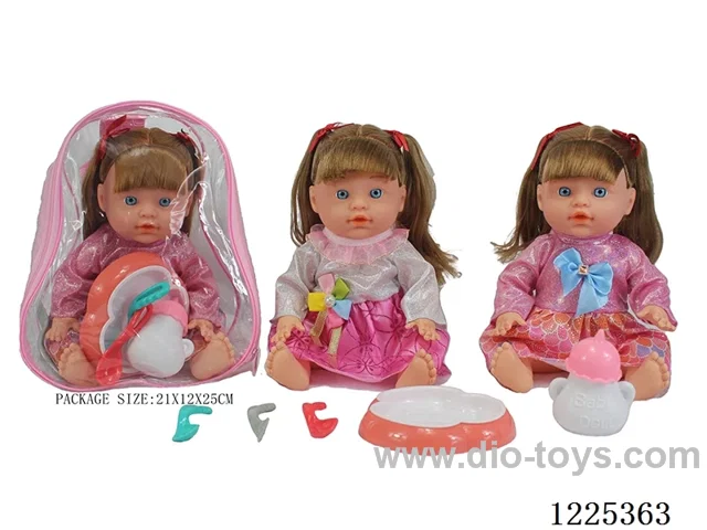 13 inch doll (2 mixes) with 4 voices IC + drinking and peeing + storage bag + cutlery bottle