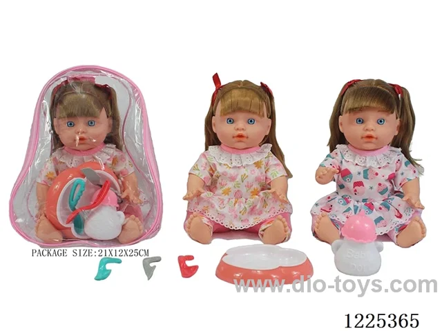 13 inch doll (2 mixes) with 4 voices IC + drinking and peeing + storage bag + cutlery bottle
