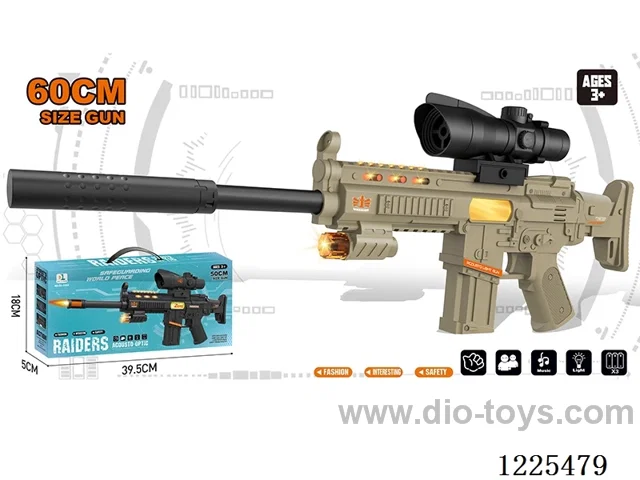 B/O Gun W L/M + Conch 8 times mirror+ Upgrade w/ Silencer 60CM