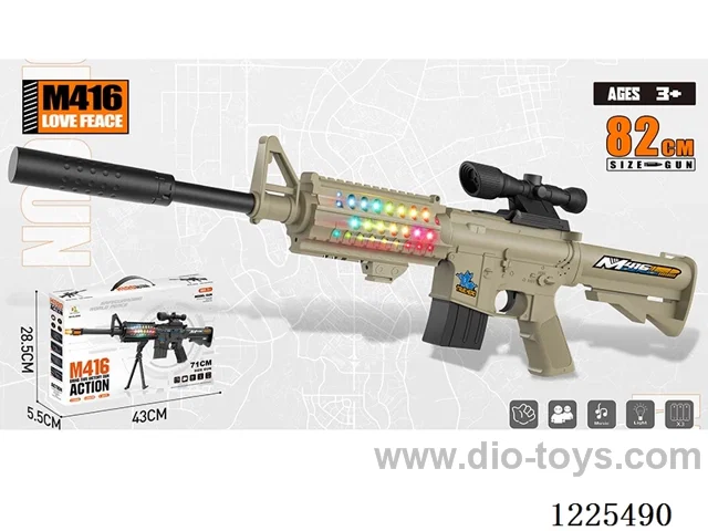 M416 B/O Gun W L/M +6-fold mirror+ Upgrade w/ Silencer 82CM