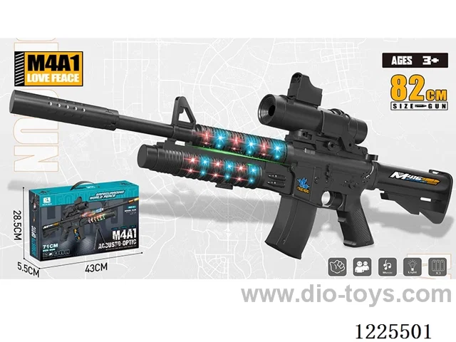 M4A1 B/O Gun W L/M + 16 times mirror+ Upgrade w/ Silencer 82CM