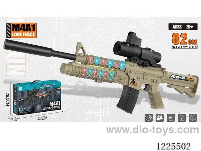 M4A1 B/O Gun W L/M + 16 times mirror+ Upgrade w/ Silencer 82CM
