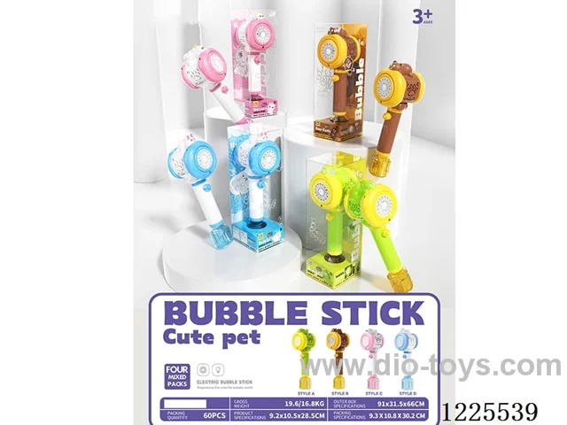 B/O Multi-Hole Bubble Wand (4 Mixed) 4*AA not included