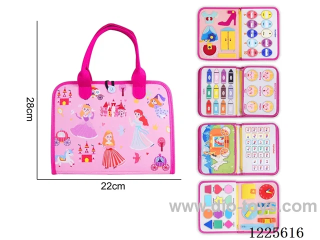 Montessori Early Learning for Kids - Felt 5 Page Princess Model Busy Board