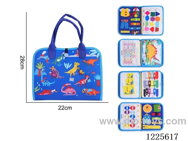 Montessori Early Learning for Kids- Felt 5-page Dinosaur Busy Board