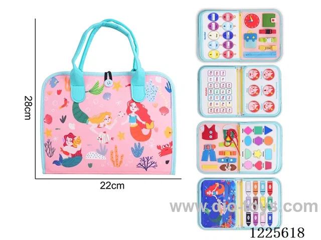 Montessori Early Learning for Kids - Felt 5-page Mermaid Busy Board