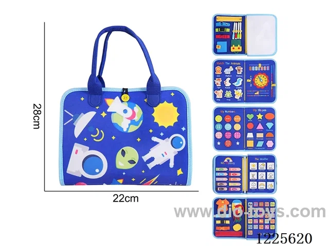 Montessori Early Learning for Kids - Felt 6-page Writing Board in Space