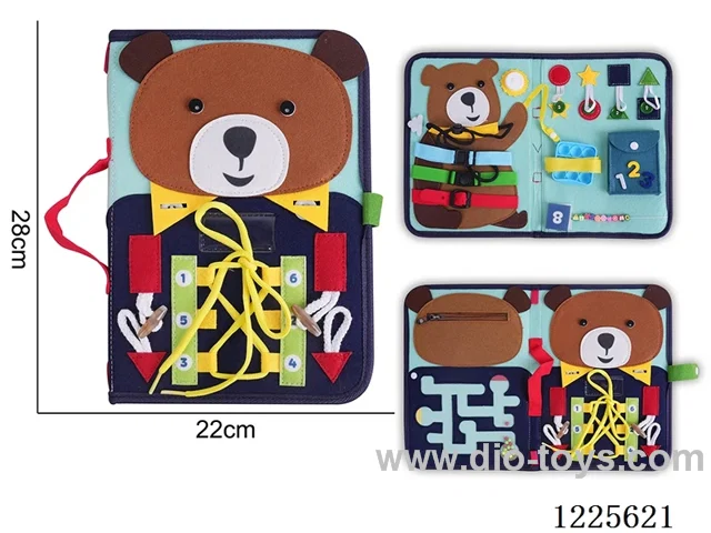 Montessori Early Learning for Kids - Felt Single-page Maze Bear Busy Board