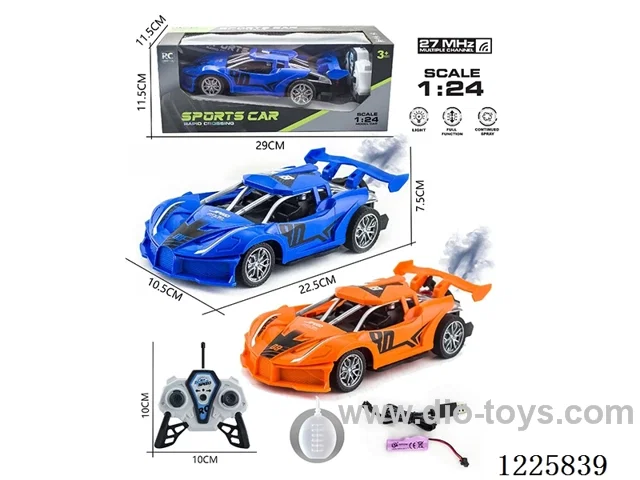 1:24 5ch 27MHZ rc car with light/spray included battery