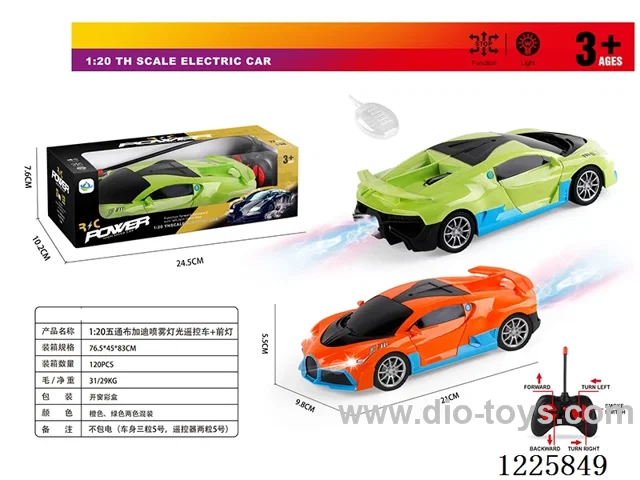 1：20 5ch rc car with light/spray not included battery