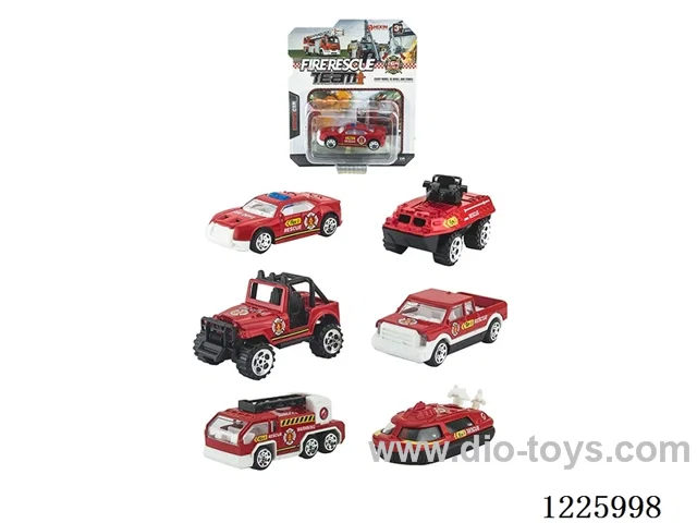 Alloy Skidding Fire Truck (6 mixed)