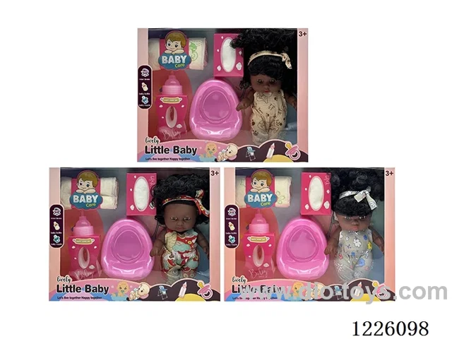 3 mixed 8 inch 3D eyes vinyl doll with music + accessories
