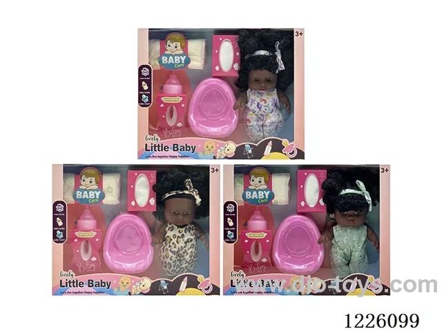 3 mixed 8 inch 3D eyes vinyl doll with music + accessories