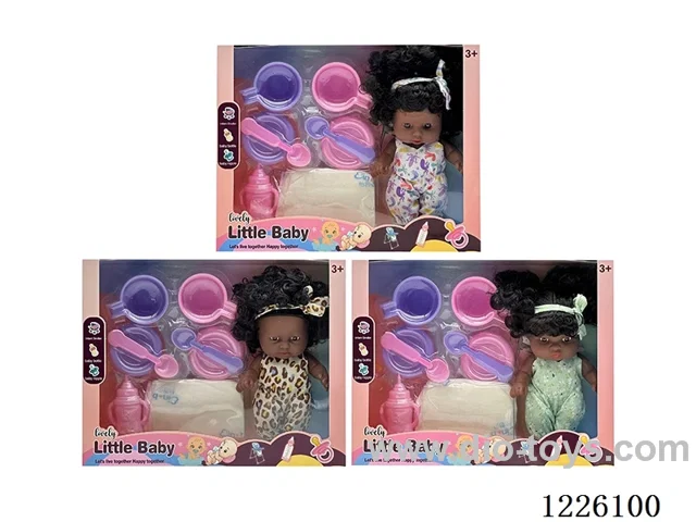 3 mixed 8 inch 3D eyes vinyl doll with music + accessories