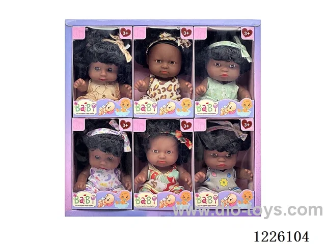 6 mixed 8 inch 3D eyes vinyl doll with music