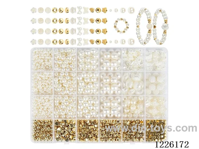 DIY Jewelry Set (4/6/8/10mm Pearls + Round Beads + Spacer Beads + Wire (24 compartments))