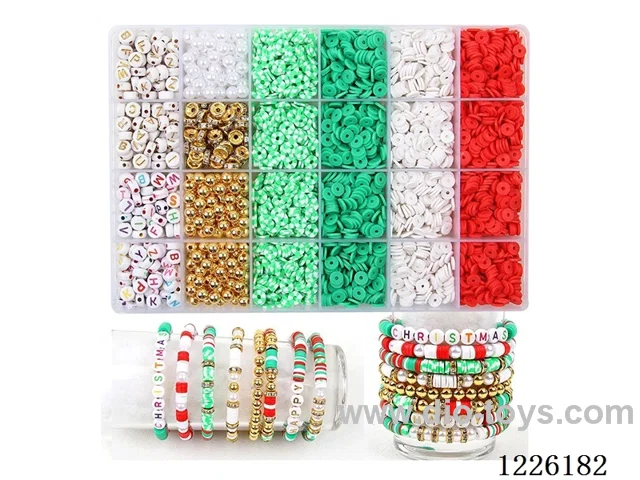 DIY Jewelry Set (soft ceramic piece + letter beads + spacer beads + 6mm pearl/golden beads + wire (24 compartments) Gold Beads + Wire (24 compartments))