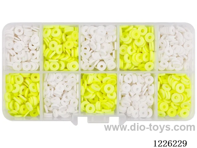 DIY Jewelry Set (Soft ceramic piece beads + thread (10 compartments))