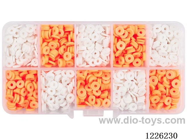 DIY Jewelry Set (Soft ceramic piece beads + thread (10 compartments))