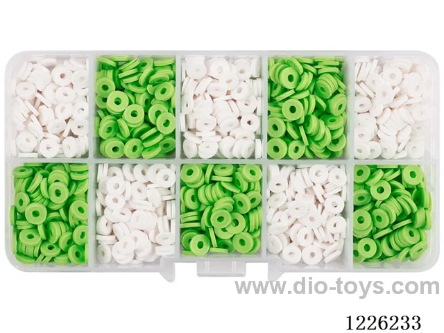 DIY Jewelry Set (Soft ceramic piece beads + thread (10 compartments))