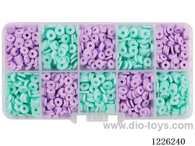 DIY Jewelry Set (Soft ceramic piece beads + thread (10 compartments))