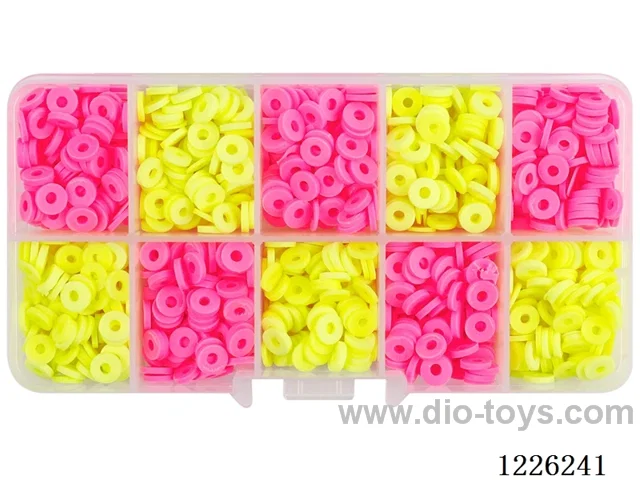 DIY Jewelry Set (Soft ceramic piece beads + thread (10 compartments))