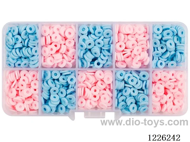 DIY Jewelry Set (Soft ceramic piece beads + thread (10 compartments))