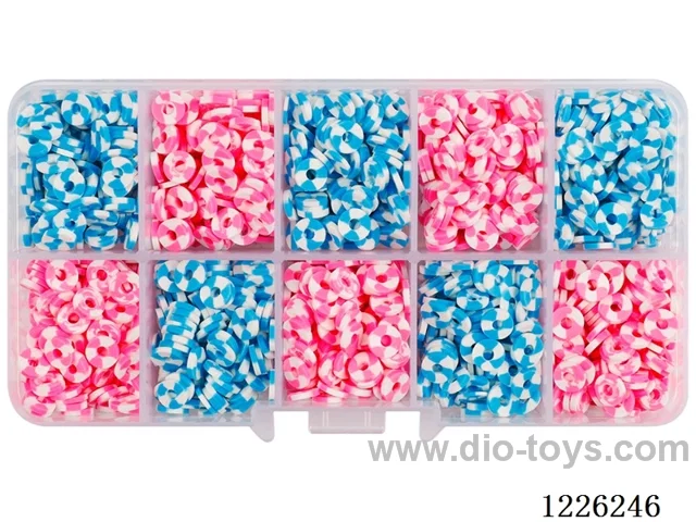 DIY Jewelry Set (Soft ceramic piece beads + thread (10 compartments))