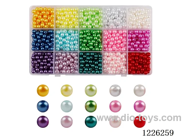 DIY Jewelry Set (6mm Pearls + Thread ( 15compartments))