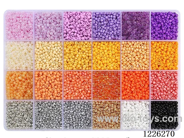 DIY Jewelry Set (3mm Rice Beads + Thread (24 compartments))