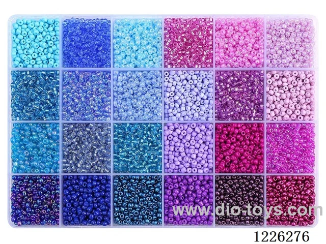 DIY Jewelry Set (3mm Rice Beads + Thread (24 compartments))