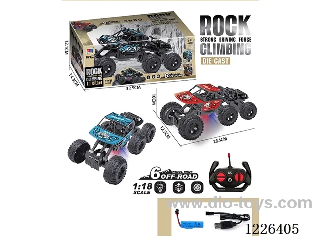 1:18 27MHZ 4ch 6-wheel rc alloy car included battery