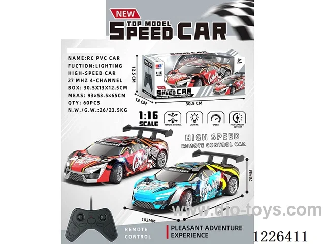 1:16 4ch 27MHZ rc car with light included battery