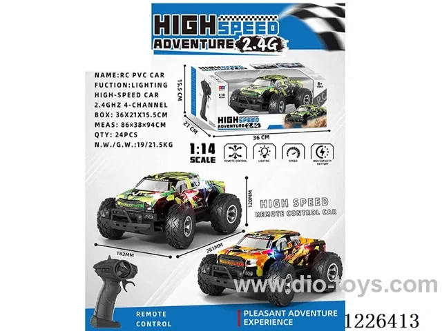 1:14 4ch 2.4G 15KM/H rc car with light included battery
