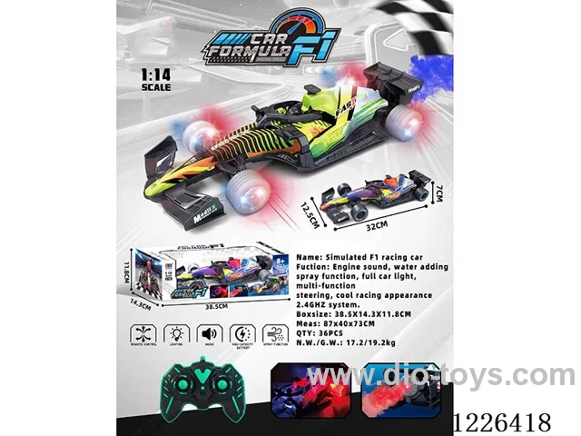 1:14 2.4G rc car W L/spray(body lights) included battery