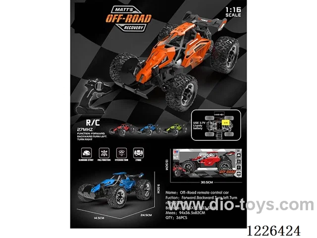 1:16 27MHZ rc car included battery