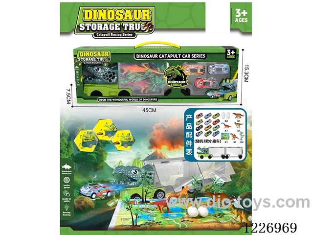 Press Eject Dinosaur Car Set