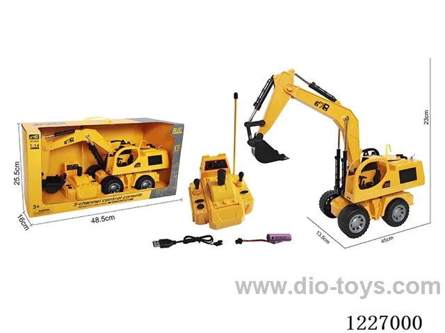 5ch 40MHZ rc excavator with light included battery