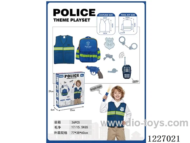 police set + walkie-talkie with music (not included 2*AAA)