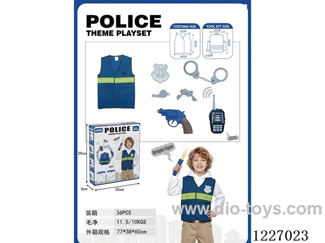 police set + walkie-talkie with music (not included 2*AAA)
