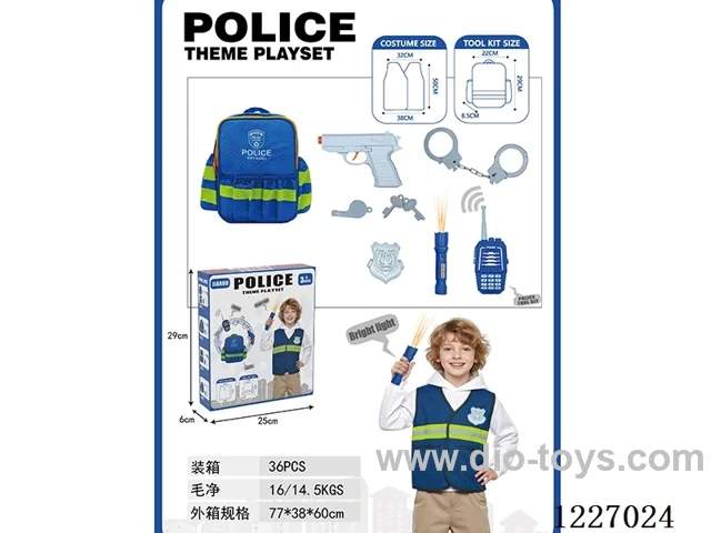 police set + walkie-talkie with music (not included 2*AAA)