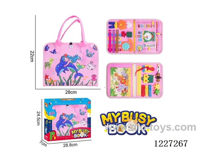Montessori Early Learning for Kids -Felt 3-page Mermaid Busy Board