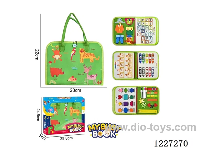 Montessori Early Learning for Kids -Felt 5-page Wildlife Busy Board