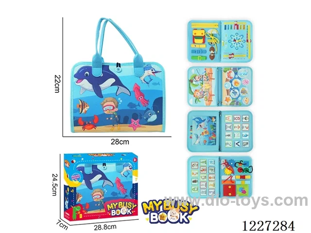 Montessori Early Learning for Kids -5-page Fishing Busy Board