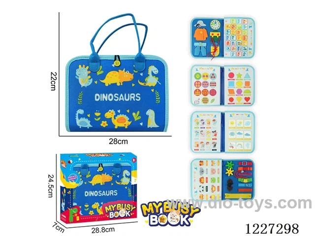Montessori Early Learning for Kids -5 Page Dinosaur Busy Book